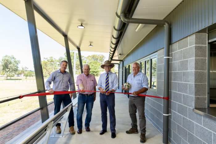 KICKING GOALS AT NICHOLSON OVAL WITH NEW $500,000 CLUBHOUSE OPENED
